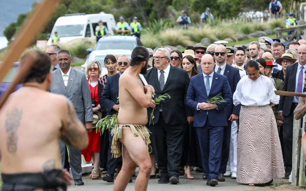 Analysis – Prime minister Christopher Luxon at Waitangi day in Akaroa